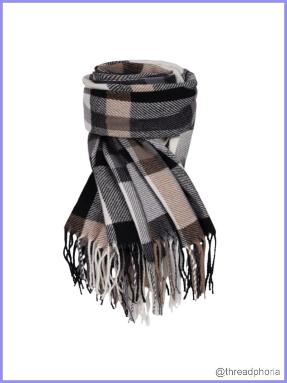 Ultra Soft Plaid Shawl Wrap Scarf for Women, Tasseled Winter Scarf